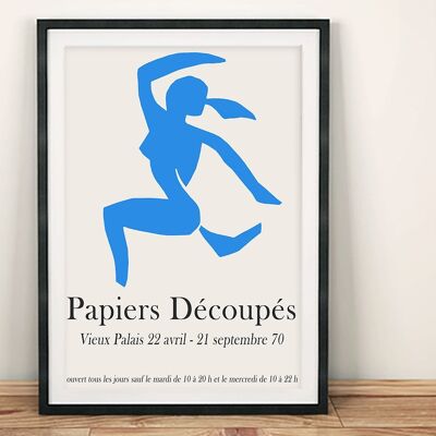 CUT OUTS POSTER: Blue Nude Matisse Style Exhibition Print - A4