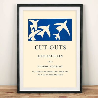 CUT OUTS POSTER: Affiche d'exposition de style Henri Matisse - 7 x 5"