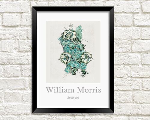 WILLIAM MORRIS ART PRINT: Anemone Design Artwork - A3