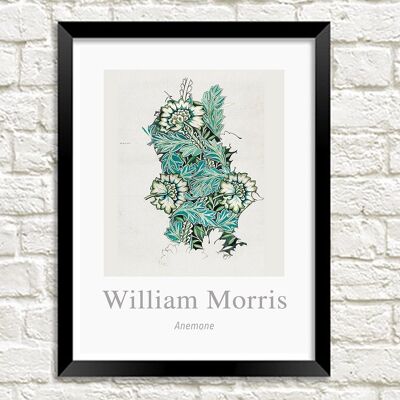 WILLIAM MORRIS ART PRINT: Anemone Design Artwork - A3