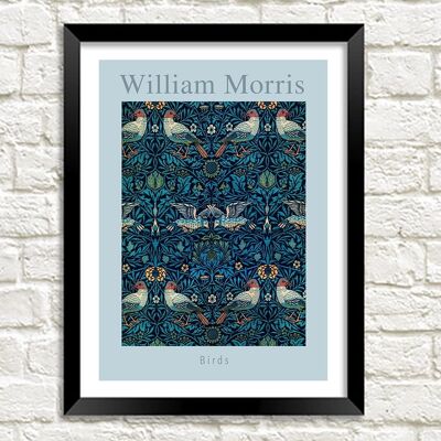 WILLIAM MORRIS ART PRINT: Birds Design Artwork - A3