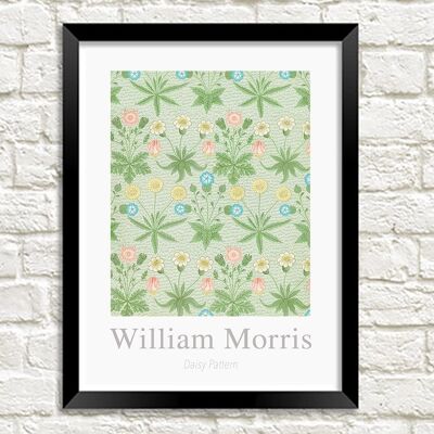 IMPRESIÓN DE ARTE DE WILLIAM MORRIS: Arte de diseño de patrón de margaritas - 24 x 36"