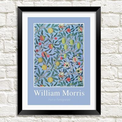 IMPRESIÓN DE ARTE DE WILLIAM MORRIS: Obra de arte de diseño de frutas o granadas - A4