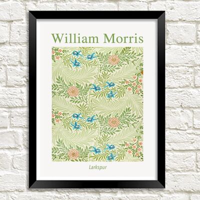 WILLIAM MORRIS KUNSTDRUCK: Larkspur Pattern Design Artwork – A4