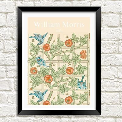 IMPRESIÓN DE ARTE DE WILLIAM MORRIS: Arte de diseño de patrón de enrejado - A4