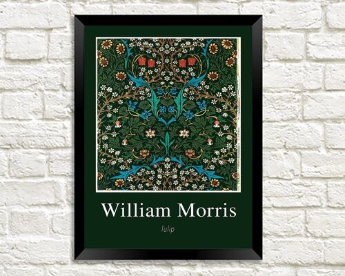WILLIAM MORRIS ART PRINT: Tulip Flower Pattern Design Artwork - 5 x 7"