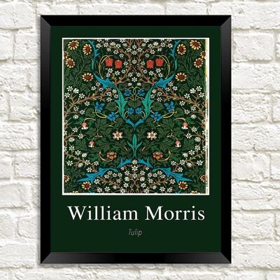 WILLIAM MORRIS KUNSTDRUCK: Tulip Flower Pattern Design Artwork - 5 x 7"