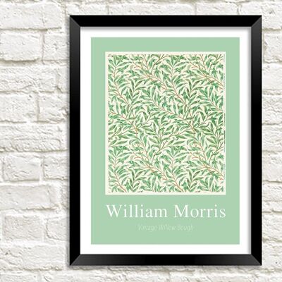 WILLIAM MORRIS ART PRINT: Arte de diseño de patrón de rama de sauce vintage - A3