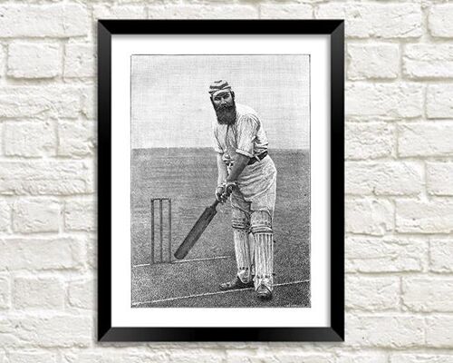 W.G. GRACE PRINT: Vintage Cricket Art Illustration - A4