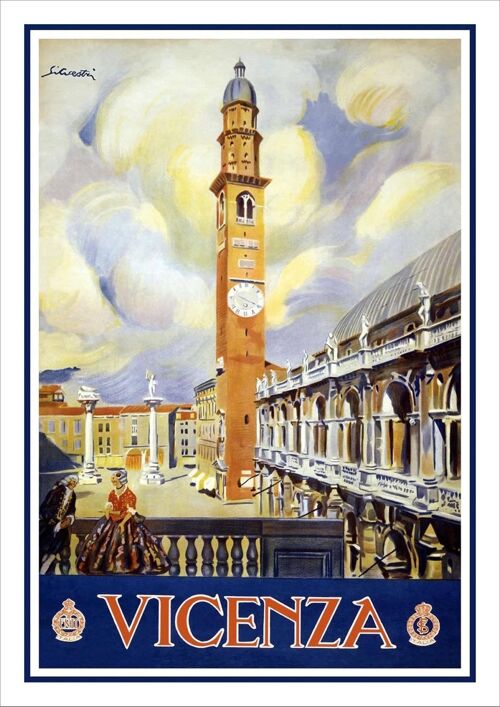 VICENZA TRAVEL POSTER: Vintage Italy Tourism Print - 7 x 5"