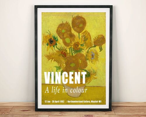 VAN GOGH POSTER: Vincent Sunflowers Gallery Exhibition Print - 7 x 5"