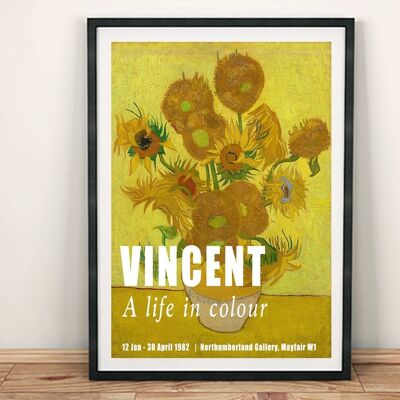 CARTEL DE VAN GOGH: Impresión de la exposición Vincent Sunflowers Gallery - 24 x 36"