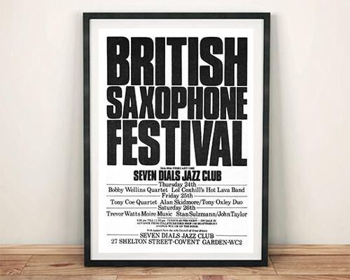 SAXOPHONE POSTER: British Jazz Festival Print - A3