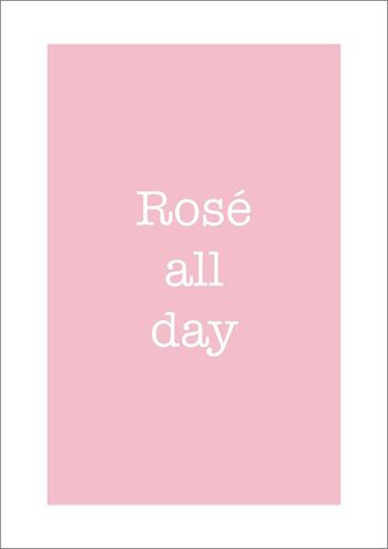 ROSÉ ALL DAY PRINT : Affiche de buveur de vin - A4