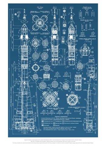 Poster 50x70 Soyuz Blueprint 1