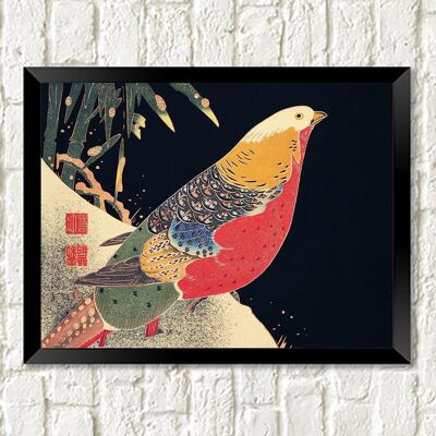 PHEASANT ART PRINT: Vintage Japanese Bird Illustration - A5