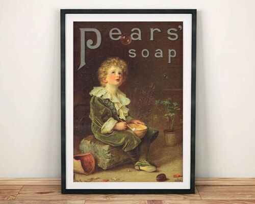 PEARS SOAP POSTER: Vintage Washing Advert Art Print - A4