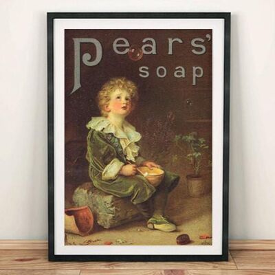 POIRES SAVON POSTER : Vintage Washing Advert Art Print - A3