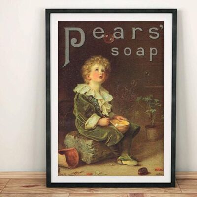 PEARS SOAP POSTER: Vintage Washing Advert Art Print - A3