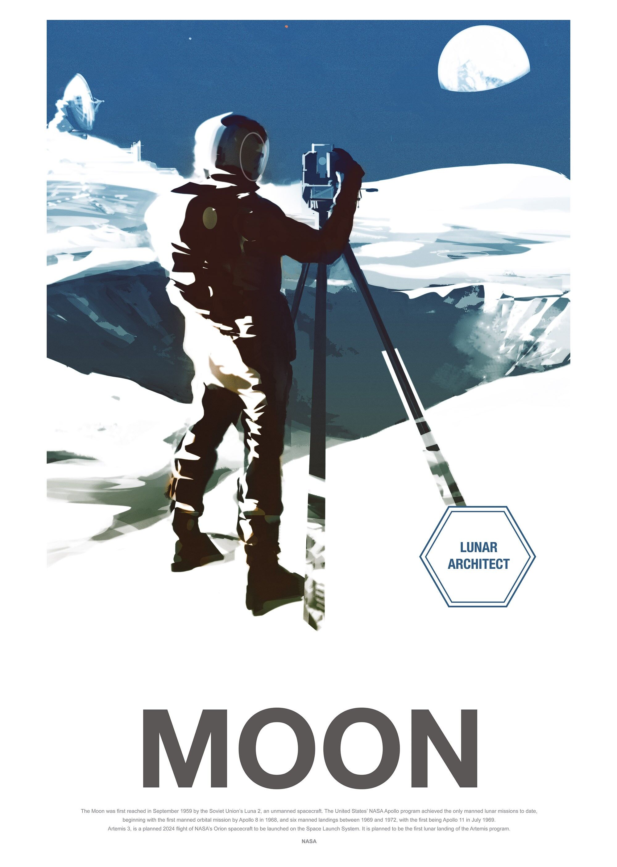 Poster 50x70 NASA Luna