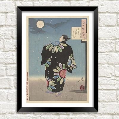 JAPANESE PRINT: Fukami Jikyu in Moolight Art Reproduction - A4