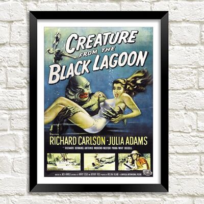 AFFICHE DE FILM D'HORREUR : Créature du lagon noir Print - A4