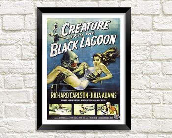 AFFICHE DE FILM D'HORREUR : Créature du lagon noir Print - A4