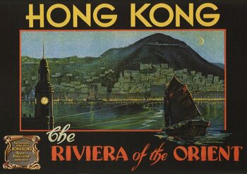 AFFICHE HONG KONG : Vintage Riviera de l'Orient Print - 7 x 5"