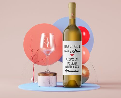 Für die Lieblingskollegen | Flaschenetikett | Hochformat | 12 x 9cm | selbstklebend | Netti Li Jae® | einzigartiges Weingeschenk