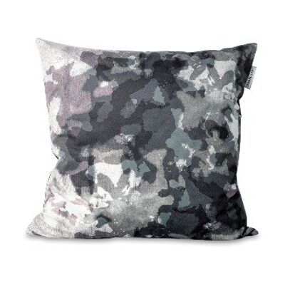 Camouflage Velvet Cushion - Gray-Green 47x47 cm