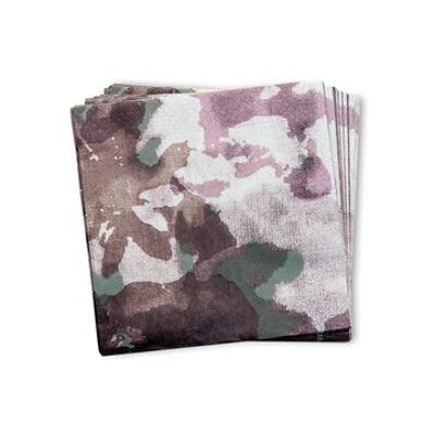 Serviettes papier Camouflage - Prune 33 x 33 cm.