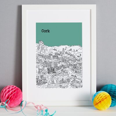 Personalised Cork Print - A4 (21x30cm) - Black Frame (A4 size will be framed with a white mount | A3 size will fill the frame) - 1 - Melon