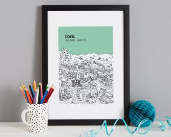 Tableau Liège Personnalisé - A4 (21x30cm) - Cadre Noir (Le format A4 sera encadré avec un passe-partout blanc | Le format A3 remplira le cadre) - 6 - Sable 4