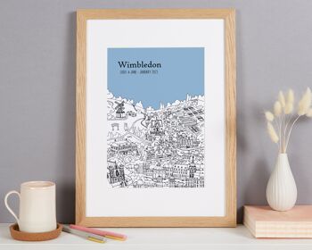 Affiche Wimbledon personnalisée - A4 (21x30cm) - Sans cadre - 8 - Bleu ciel 4