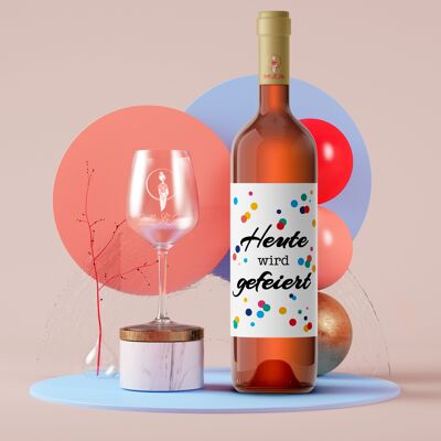 Today is celebrated| Birthday bottle label | Portrait | 9 x 12cm | Netti Li Jae®