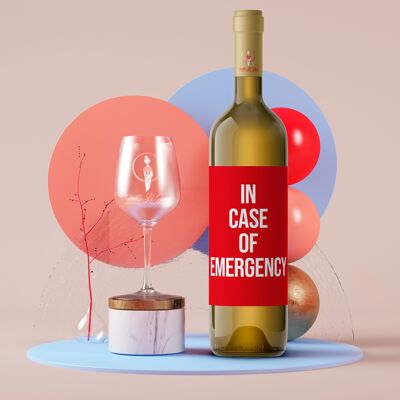 In case of emergency | bottle label | Portrait | 9 x 12cm | self-adhesive | Netti Li Jae®