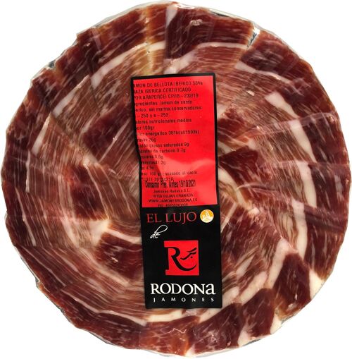 1 kg de Jamón de Bellota Ibérico 50% raza Ibérica cortado a cuchillo