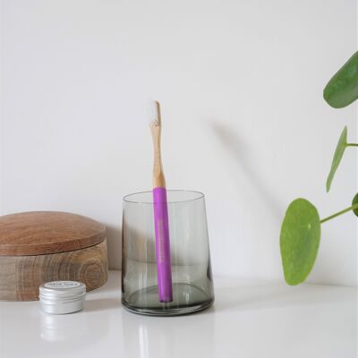 Cepillo de dientes de bambú vegano totalmente reciclable (rosa)