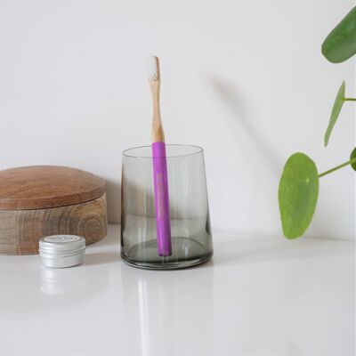 Cepillo de dientes de bambú vegano totalmente reciclable (rosa)