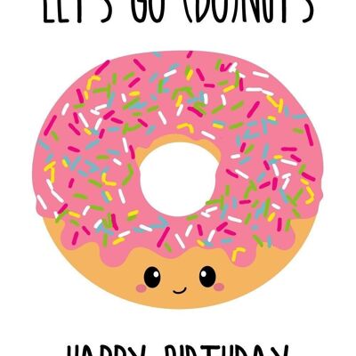 Postcard Let’s go donuts birthday card