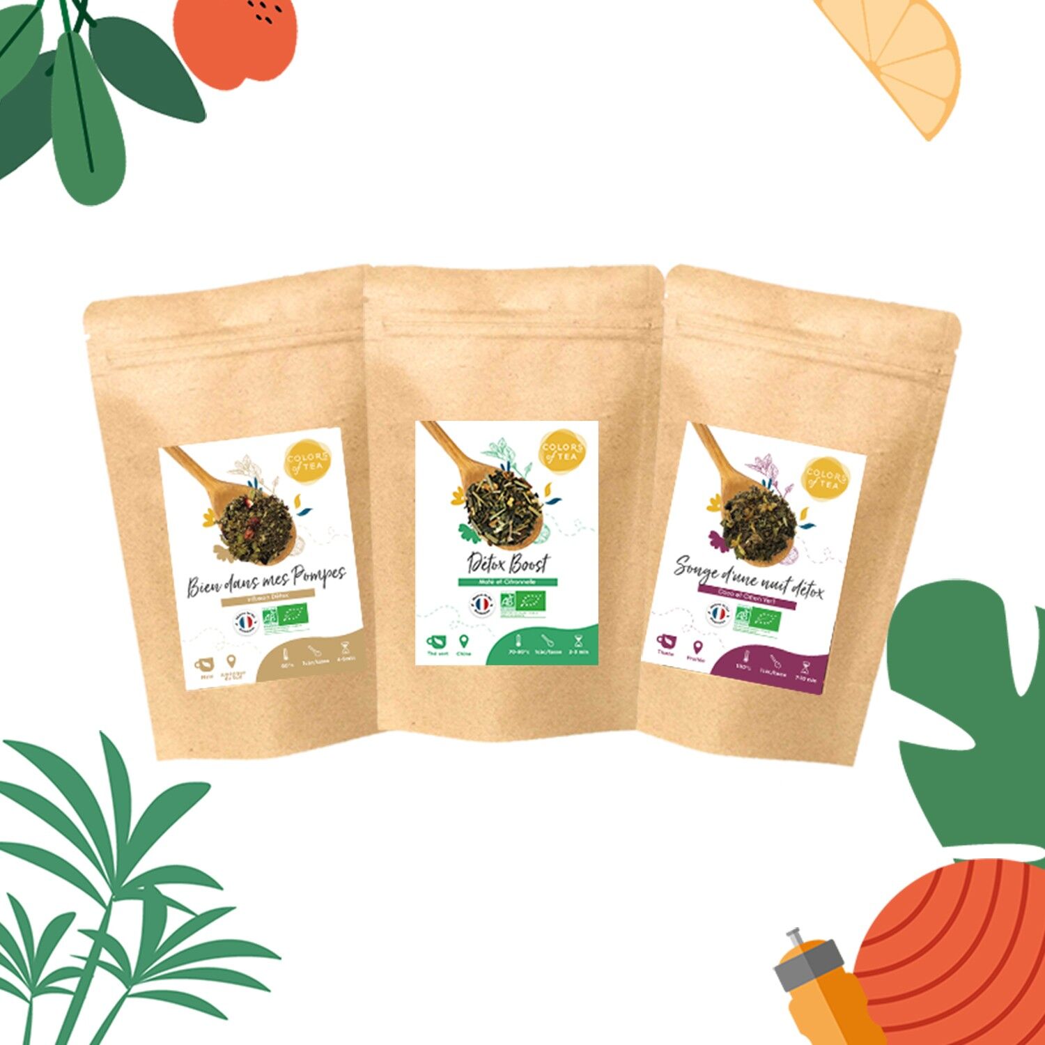 I 3 detox - Tè verde, Maté e Tisana Organic Detox - 3x100g