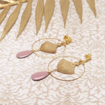 Pendientes de aro con lentejuelas y abanico retro de Gatsby