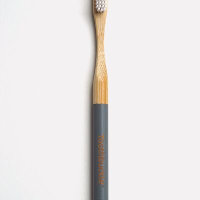 Cepillo de dientes de bambú vegano totalmente reciclable (gris)