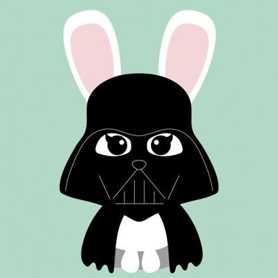 Postcard Darth bunny Star Wars birthday card