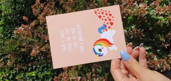 Carte postale je t'aime plus qu'un pet de licorne Carte Saint Valentin 3