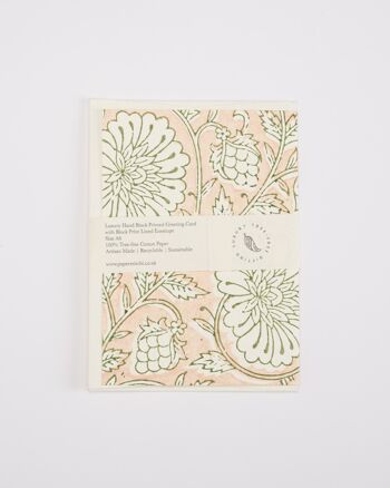 Carte de vœux imprimée à la main - GC Mughal Garden Papaya 2