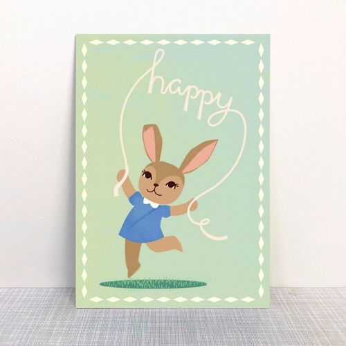 Postkarte "Frohe Ostern" Happyhase