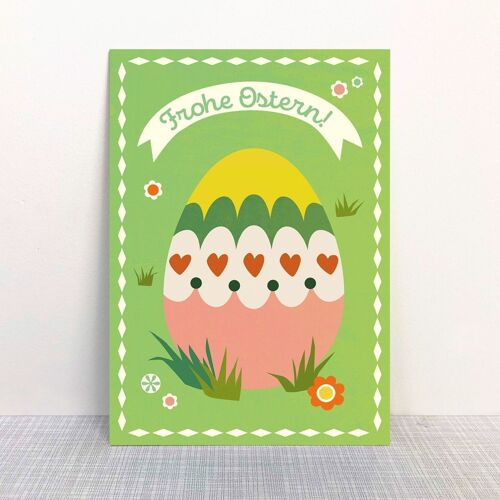 Postkarte "Frohe Ostern" Osterei