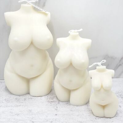 Candles Lab - Vela vegana de cera de soja hecha a mano para cuerpo femenino con curvas pequeñas a grandes