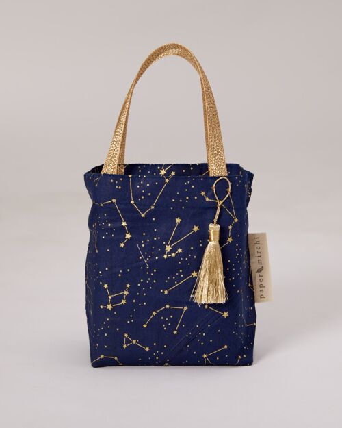 Fabric Gift Bags Tote Style -  Night Sky (Small)